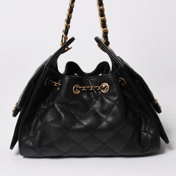 極美品 CHANEL シャネル CHANEL 25 ミニ チェーンショルダーバッグ AS5631 ランダム番台 ココマーク キャビアスキン 中古 4a007215
