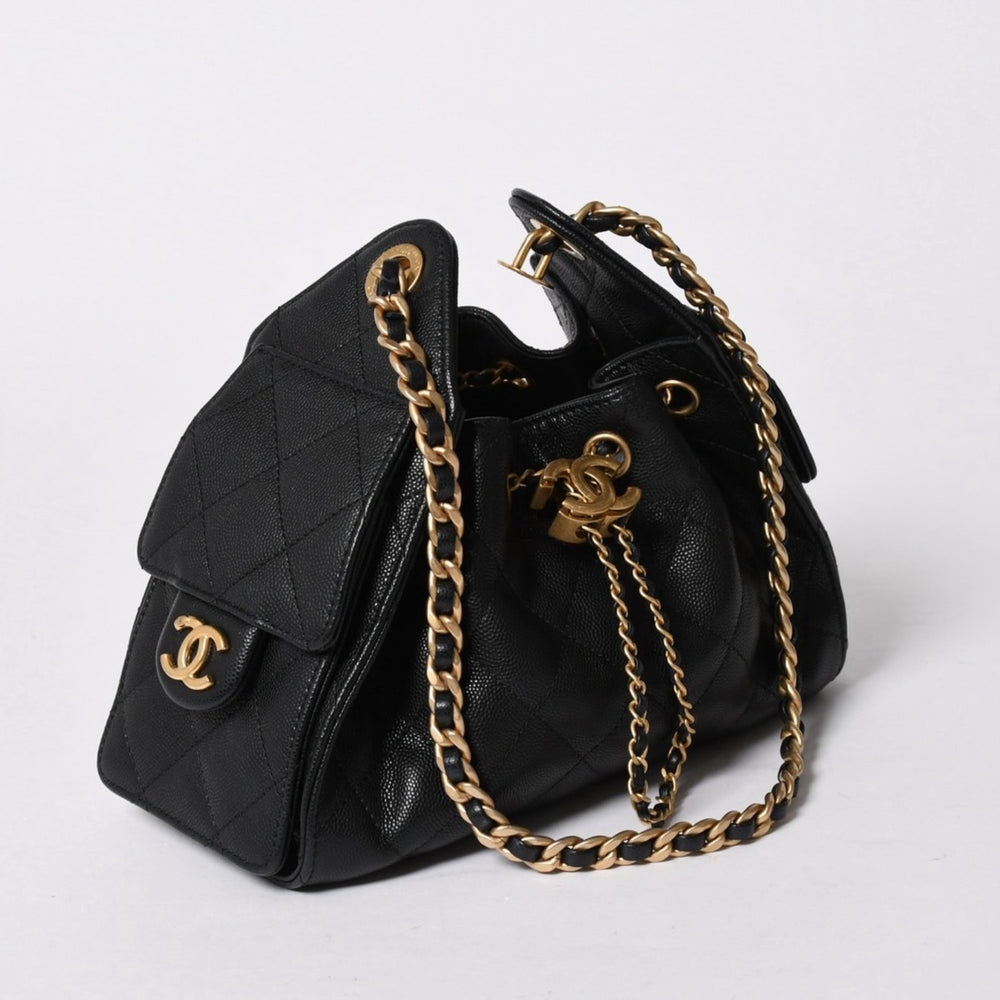 極美品 CHANEL シャネル CHANEL 25 ミニ チェーンショルダーバッグ AS5631 ランダム番台 ココマーク キャビアスキン 中古 4a007215