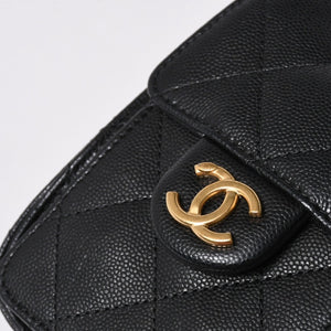 極美品 CHANEL シャネル CHANEL 25 ミニ チェーンショルダーバッグ AS5631 ランダム番台 ココマーク キャビアスキン 中古 4a007215