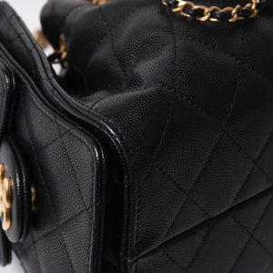 極美品 CHANEL シャネル CHANEL 25 ミニ チェーンショルダーバッグ AS5631 ランダム番台 ココマーク キャビアスキン 中古 4a007215