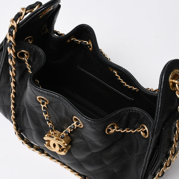極美品 CHANEL シャネル CHANEL 25 ミニ チェーンショルダーバッグ AS5631 ランダム番台 ココマーク キャビアスキン 中古 4a007215