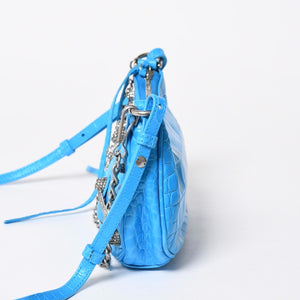 新品同様品 BALENCIAGA バレンシアガ Le Cagole ル・カゴール Mini Chain ミニ チェーン ショルダーバッグ 695814 スカイブルー 中古 4a007219
