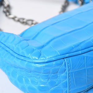 新品同様品 BALENCIAGA バレンシアガ Le Cagole ル・カゴール Mini Chain ミニ チェーン ショルダーバッグ 695814 スカイブルー 中古 4a007219
