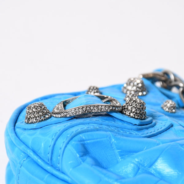 新品同様品 BALENCIAGA バレンシアガ Le Cagole ル・カゴール Mini Chain ミニ チェーン ショルダーバッグ 695814 スカイブルー 中古 4a007219
