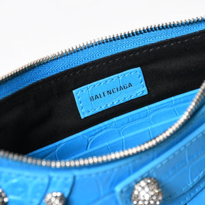 新品同様品 BALENCIAGA バレンシアガ Le Cagole ル・カゴール Mini Chain ミニ チェーン ショルダーバッグ 695814 スカイブルー 中古 4a007219