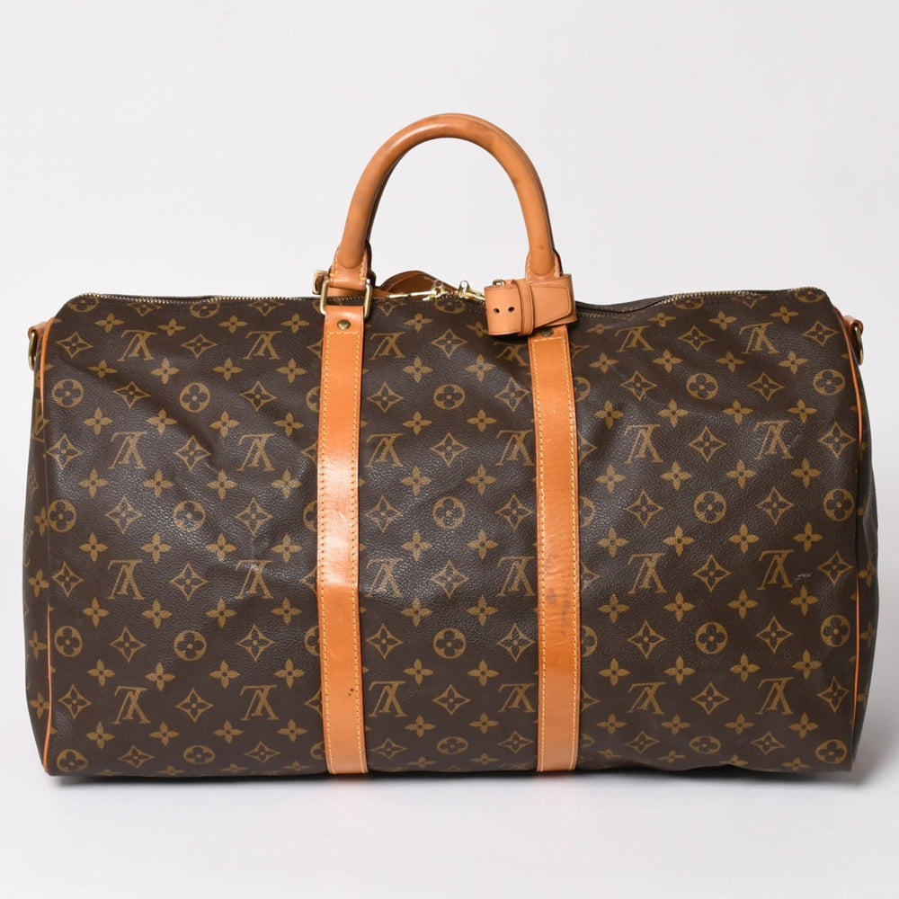 LOUIS VUITTON Keepall Bandouliere 50 Boston Bag M41416 Monogram PVC Tanned Leather Good Condition Used 4a002949