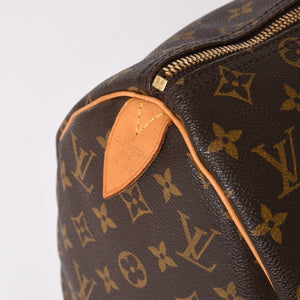 LOUIS VUITTON ルイヴィトン モノグラム キーポル45 ボストンバッグ M41428 PVC ヌメ革 ブラウン ゴールド金具 美品 中古 4a002915
