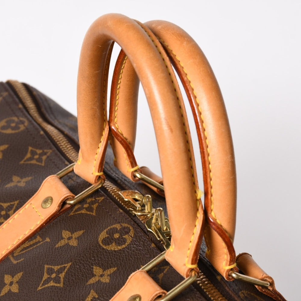LOUIS VUITTON ルイヴィトン モノグラム キーポル45 ボストンバッグ M41428 PVC ヌメ革 ブラウン ゴールド金具 美品 中古 4a002915