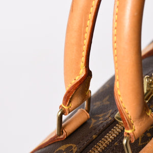 LOUIS VUITTON ルイヴィトン モノグラム キーポル45 ボストンバッグ M41428 PVC ヌメ革 ブラウン ゴールド金具 美品 中古 4a002915