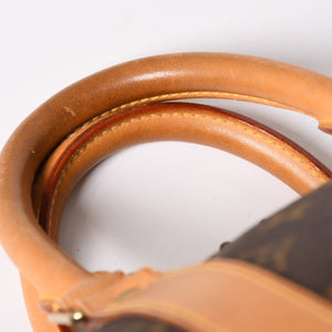 LOUIS VUITTON ルイヴィトン モノグラム キーポル45 ボストンバッグ M41428 PVC ヌメ革 ブラウン ゴールド金具 美品 中古 4a002915