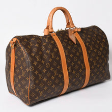 Load image into Gallery viewer, LOUIS VUITTON ルイヴィトン キーポル バンドリエール 50 ボストンバッグ M41416 モノグラム PVC ヌメ革 美品 中古 4a002949