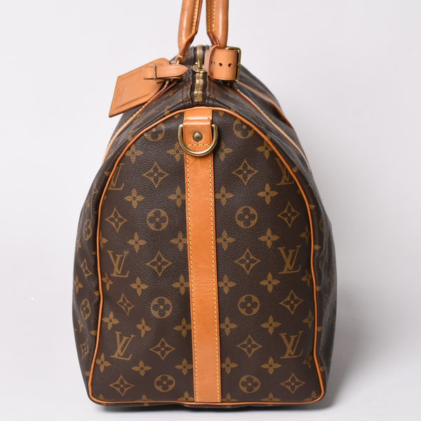 LOUIS VUITTON ルイヴィトン キーポル バンドリエール 50 ボストンバッグ M41416 モノグラム PVC ヌメ革 美品 中古 4a002949