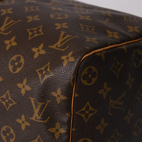 LOUIS VUITTON ルイヴィトン モノグラム キーポル45 ボストンバッグ M41428 PVC ヌメ革 ブラウン ゴールド金具 美品 中古 4a002915