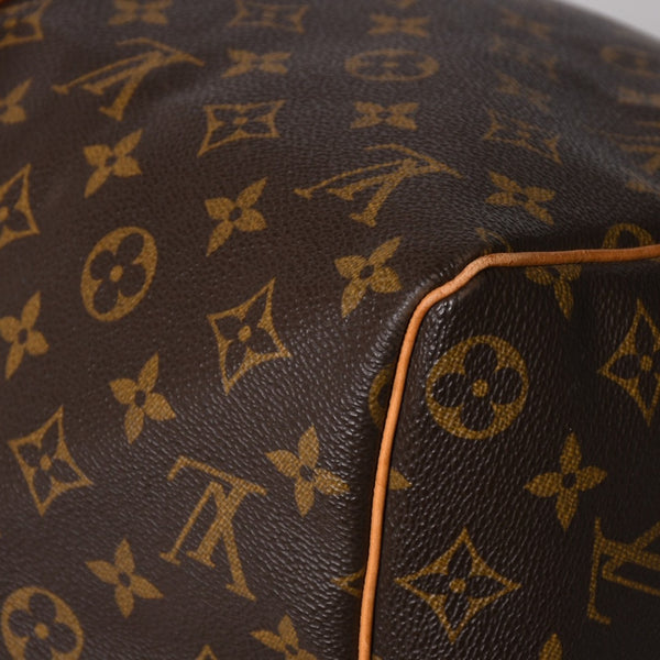 LOUIS VUITTON ルイヴィトン モノグラム キーポル45 ボストンバッグ M41428 PVC ヌメ革 ブラウン ゴールド金具 美品 中古 4a002915