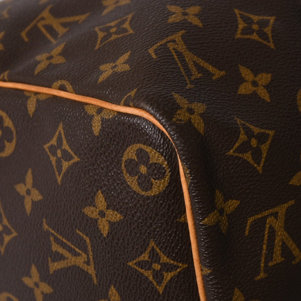 LOUIS VUITTON ルイヴィトン モノグラム キーポル45 ボストンバッグ M41428 PVC ヌメ革 ブラウン ゴールド金具 美品 中古 4a002915