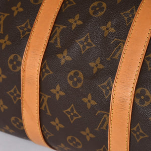 LOUIS VUITTON ルイヴィトン モノグラム キーポル45 ボストンバッグ M41428 PVC ヌメ革 ブラウン ゴールド金具 美品 中古 4a002915
