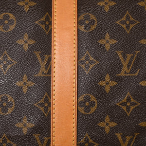 LOUIS VUITTON ルイヴィトン モノグラム キーポル45 ボストンバッグ M41428 PVC ヌメ革 ブラウン ゴールド金具 美品 中古 4a002915