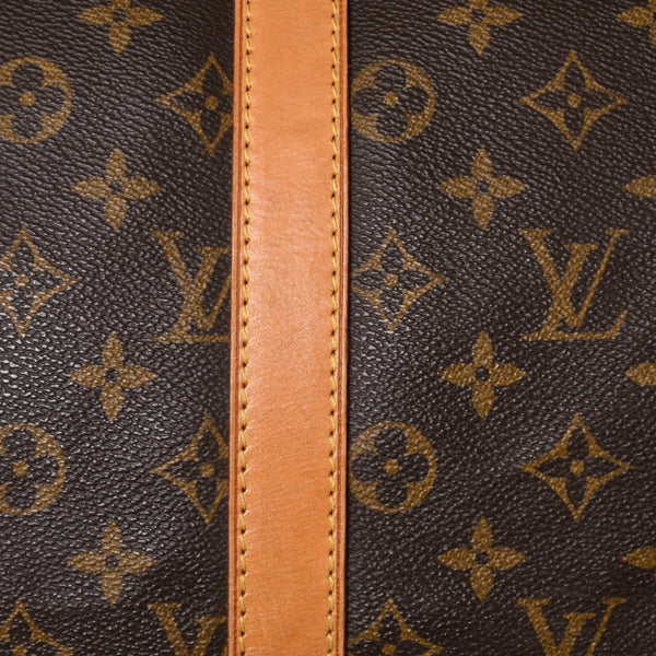 LOUIS VUITTON ルイヴィトン モノグラム キーポル45 ボストンバッグ M41428 PVC ヌメ革 ブラウン ゴールド金具 美品 中古 4a002915