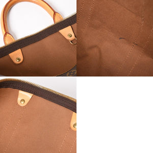 LOUIS VUITTON ルイヴィトン モノグラム キーポル45 ボストンバッグ M41428 PVC ヌメ革 ブラウン ゴールド金具 美品 中古 4a002915