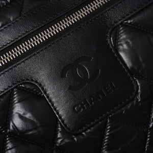 Very Good Condition CHANEL Chanel Coco Cocoon Small Tote Handbag A48610 No. 16 Coco Mark Black Silver Hardware Used 4a002953