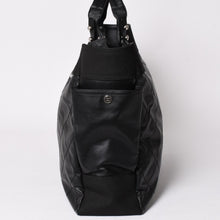 画像をギャラリービューアに読み込む, 極美品 CHANEL シャネル トートバッグ バリビアリッツトートTGM 11番台 ブラック コーティングキャンバス レザー シルバー金具 中古 4a002884