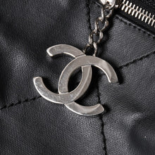 画像をギャラリービューアに読み込む, 極美品 CHANEL シャネル トートバッグ バリビアリッツトートTGM 11番台 ブラック コーティングキャンバス レザー シルバー金具 中古 4a002884