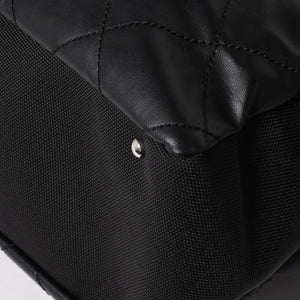 Very Good Condition CHANEL Tote Bag Bali Biarritz Tote TGM No. 11 Black Coated Canvas Leather Silver Hardware Used 4a002884