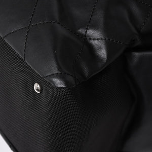 Very Good Condition CHANEL Tote Bag Bali Biarritz Tote TGM No. 11 Black Coated Canvas Leather Silver Hardware Used 4a002884