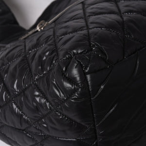 Very Good Condition CHANEL Chanel Coco Cocoon Small Tote Handbag A48610 No. 16 Coco Mark Black Silver Hardware Used 4a002953