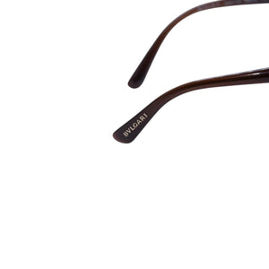 極美品 BVLGARI ブルガリ バタフライ型サングラス ハバナ メガネ アイウェア 58□16 140 メタルフレーム ラインストーン 8174-B-F 中古 4a002958