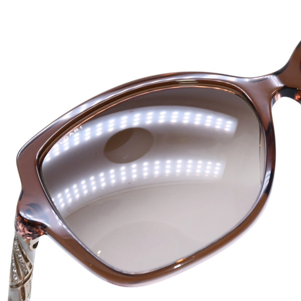 極美品 BVLGARI ブルガリ バタフライ型サングラス ハバナ メガネ アイウェア 58□16 140 メタルフレーム ラインストーン 8174-B-F 中古 4a002958