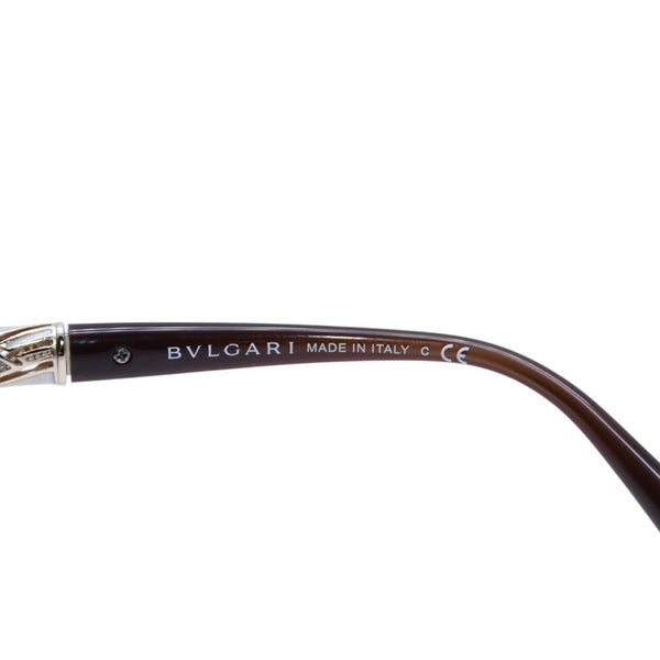 極美品 BVLGARI ブルガリ バタフライ型サングラス ハバナ メガネ アイウェア 58□16 140 メタルフレーム ラインストーン 8174-B-F 中古 4a002958