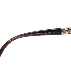 極美品 BVLGARI ブルガリ バタフライ型サングラス ハバナ メガネ アイウェア 58□16 140 メタルフレーム ラインストーン 8174-B-F 中古 4a002958