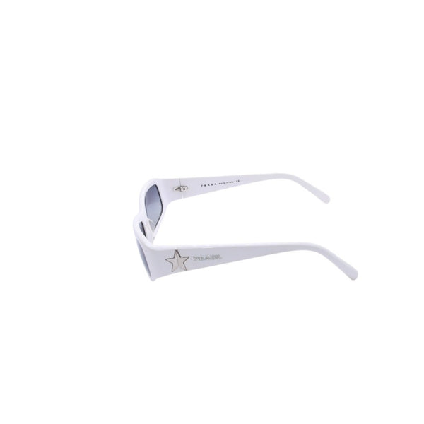 PRADA プラダ ホワイト サングラス シルバー金具 スター SPR20G 55◻︎16 イタリア製 美品 中古 4a002956