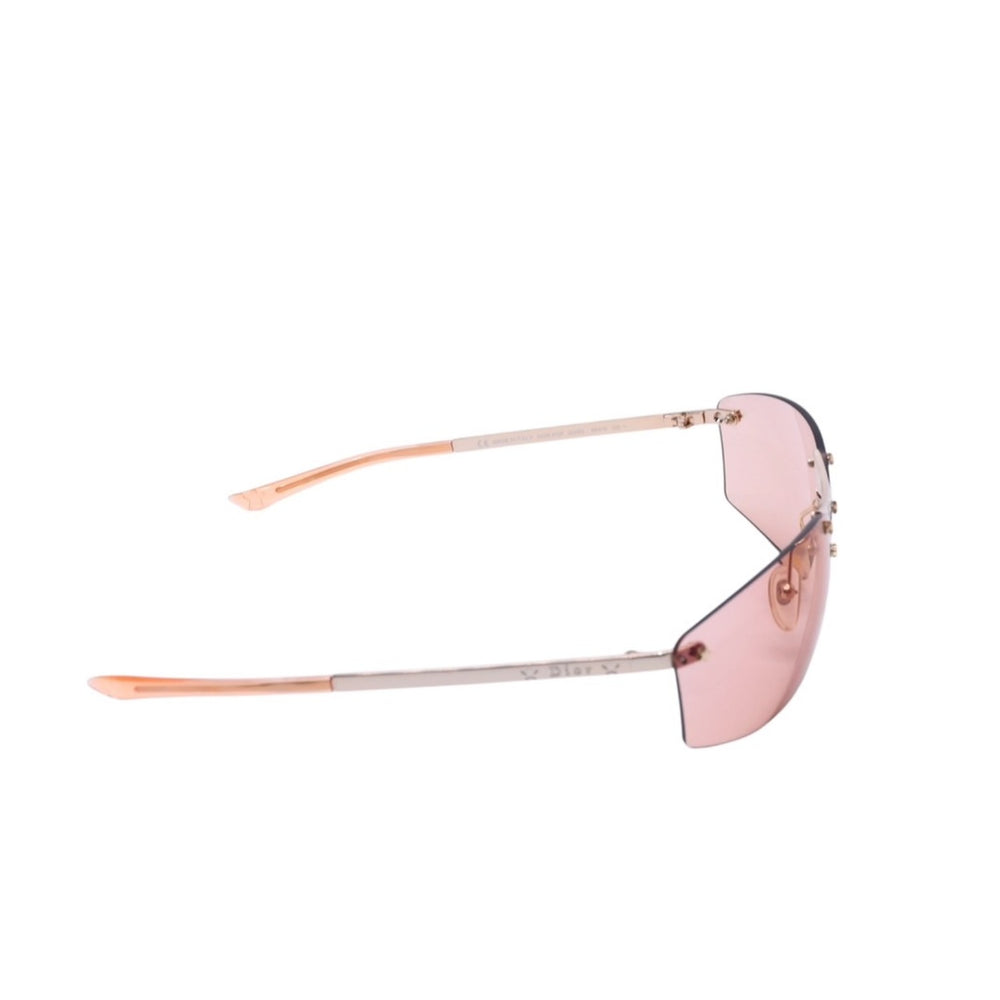 極美品 Christian Dior クリスチャンディオール DIOR POP リムレスサングラス YB7KH アイウェア 星形装飾 オレンジ Y2K メタルフレーム 65□15 120 中古 4a002964