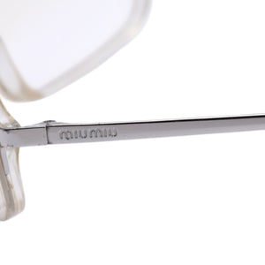 MIUMIU ミュウミュウ サングラス アイウェア SMU 03C 2AZ 7P1 プラスチック クリア シルバー メタル プラスチック 美品 中古 4a003058