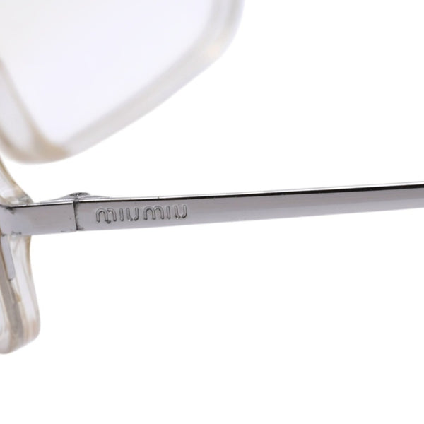 MIUMIU ミュウミュウ サングラス アイウェア SMU 03C 2AZ 7P1 プラスチック クリア シルバー メタル プラスチック 美品 中古 4a003058