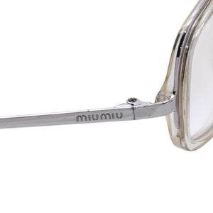 MIUMIU ミュウミュウ サングラス アイウェア SMU 03C 2AZ 7P1 プラスチック クリア シルバー メタル プラスチック 美品 中古 4a003058