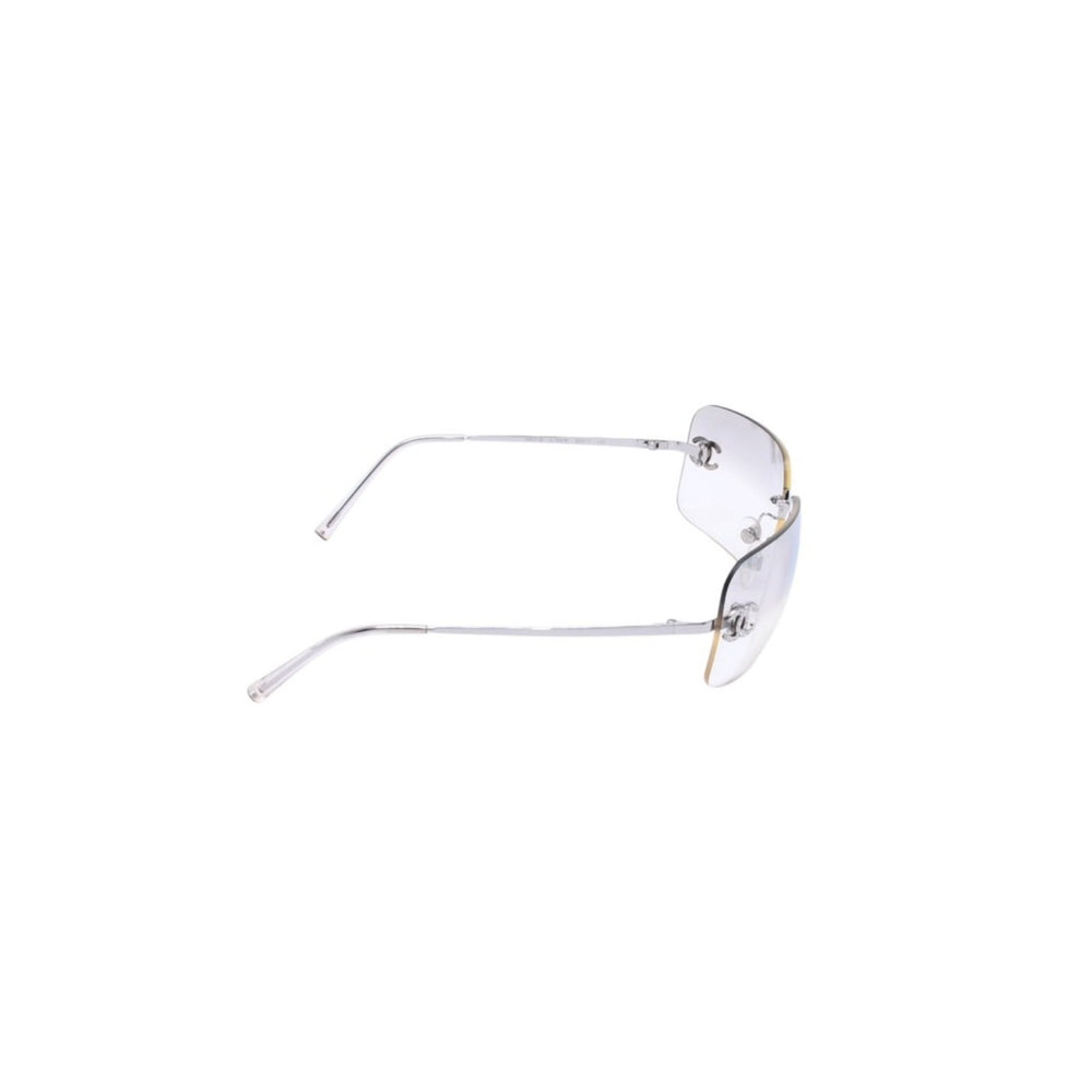 Mint condition CHANEL sunglasses, clear, rhinestone, silver hardware, Coco Mark, 4017-D 62◻17 120 Used 4a002961