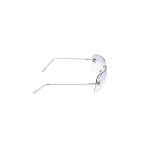 極美品 CHANEL シャネル Sunglasses サングラス クリア ラインストーン シルバー金具 ココマーク 4017-D 62◻︎17 120 中古 4a002961