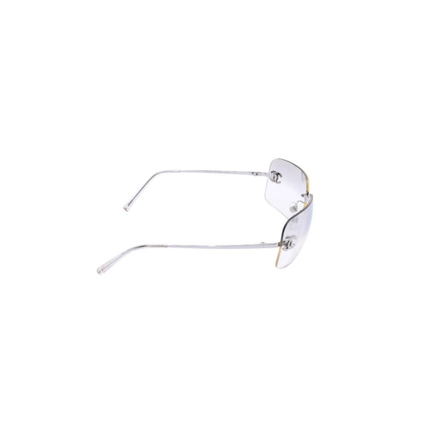極美品 CHANEL シャネル Sunglasses サングラス クリア ラインストーン シルバー金具 ココマーク 4017-D 62◻︎17 120 中古 4a002961