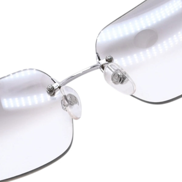極美品 CHANEL シャネル Sunglasses サングラス クリア ラインストーン シルバー金具 ココマーク 4017-D 62◻︎17 120 中古 4a002961