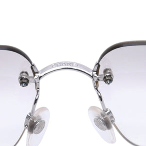 極美品 CHANEL シャネル Sunglasses サングラス クリア ラインストーン シルバー金具 ココマーク 4017-D 62◻︎17 120 中古 4a002961