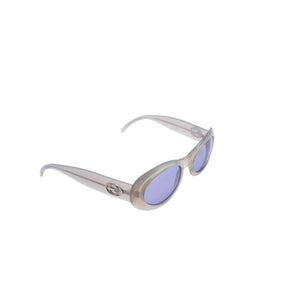 極美品 GUCCI グッチ オーバーフレーム サングラス オバールシェイプ GG2400/N/S 54☐22 グレージュ アイウェア インターロッキングG アクセサリー 中古 4a002955