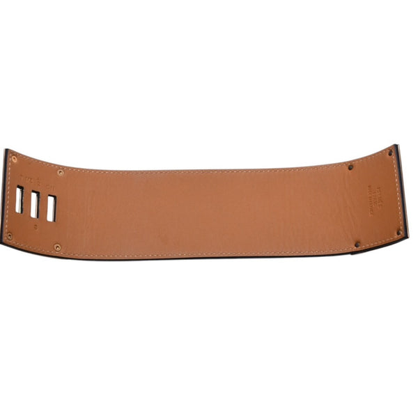 極美品 HERMES エルメス ケリードッグ ケリーバングル ゴールド金具 レザーバンド メタル GP サイズS ブラック T刻印 4a002969