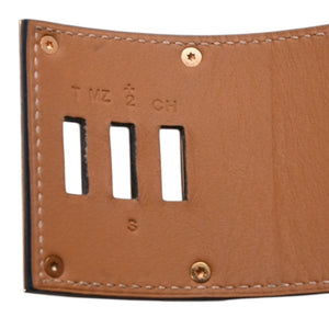 極美品 HERMES エルメス ケリードッグ ケリーバングル ゴールド金具 レザーバンド メタル GP サイズS ブラック T刻印 4a002969