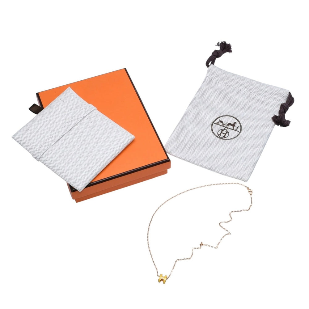 極美品 HERMES エルメス ミニポップH ネックレス Mini Pop H ペンダント イエロー ゴールド金具 中古 4a002972