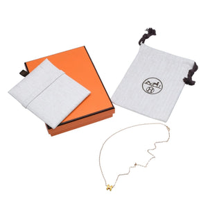 極美品 HERMES エルメス ミニポップH ネックレス Mini Pop H ペンダント イエロー ゴールド金具 中古 4a002972