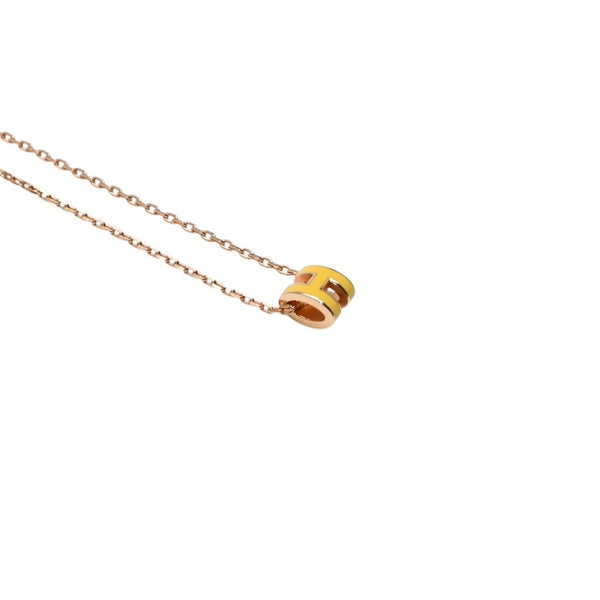 極美品 HERMES エルメス ミニポップH ネックレス Mini Pop H ペンダント イエロー ゴールド金具 中古 4a002972