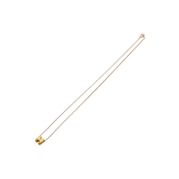 極美品 HERMES エルメス ミニポップH ネックレス Mini Pop H ペンダント イエロー ゴールド金具 中古 4a002972